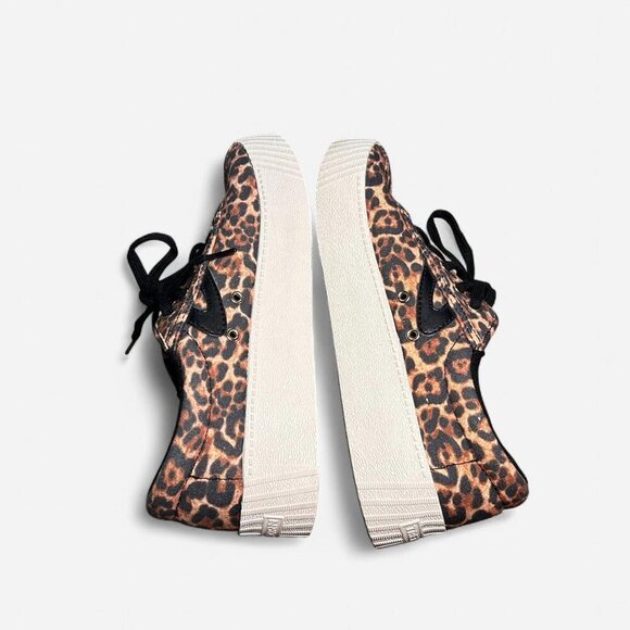 Tretorn canvas round toe leopard animal print cheetah nylite platform sneaker 7 - Picture 4 of 8